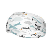 Animaciniai Lėktuvai Prakaito juostelės Stretch Trenir Prakaito galvos juostos moterims Vyrams Galvos apvyniojimas Plaukų Tvarsčiai Sporto salė Fitnesas Joga Prakaito prausimosi juostos