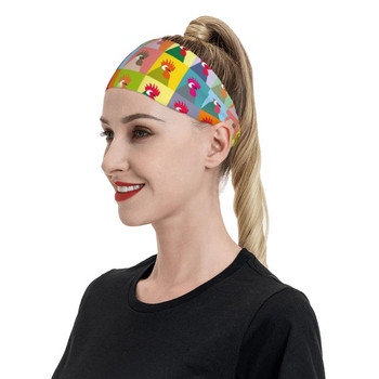 Γελοιογραφία Chicken Workout Sweatbands for Unisex Stretch Sweat Headband Tennis Gym Fitness Hair Bandage Αντιολισθητικός ιδρώτας