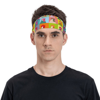 Γελοιογραφία Chicken Workout Sweatbands for Unisex Stretch Sweat Headband Tennis Gym Fitness Hair Bandage Αντιολισθητικός ιδρώτας