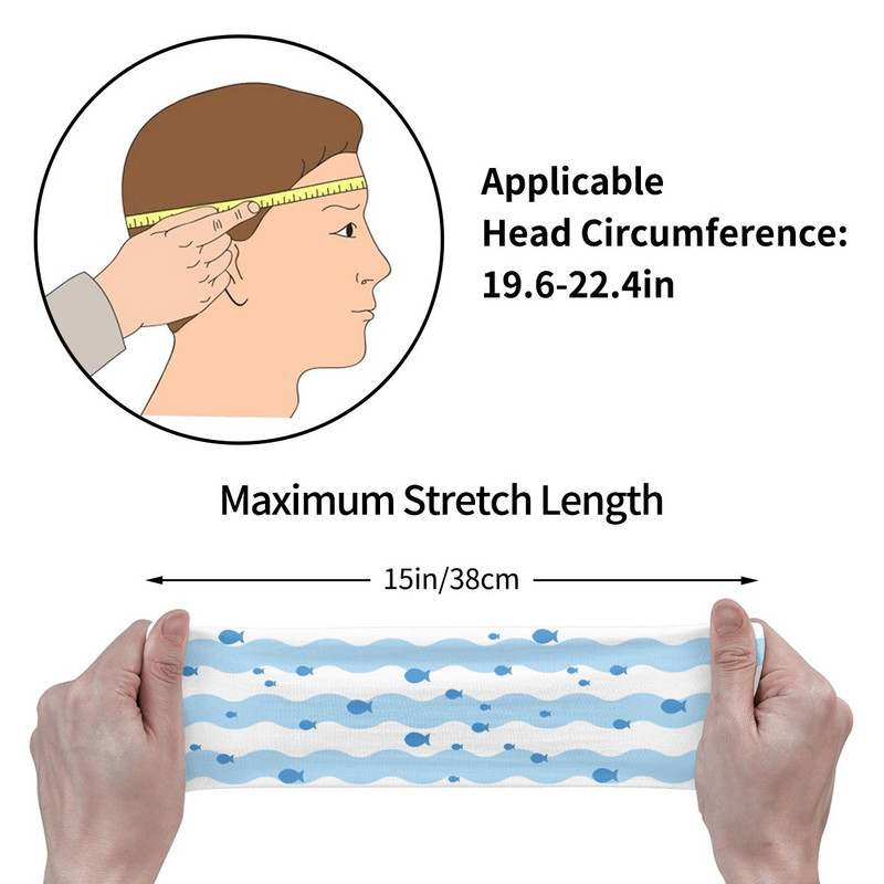 Swimming Fish Sweat Headband Headband Hair Band Workout Tennis Fitness Sweatband Αθλητική ασφάλεια για γυναίκες