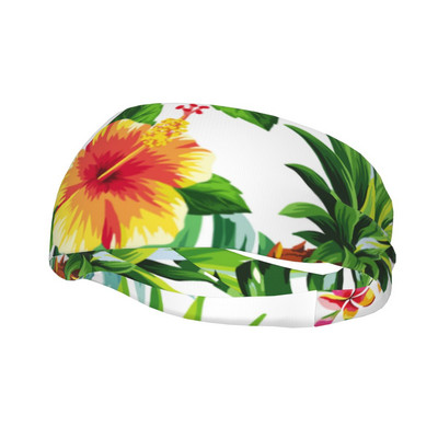 Summer Tropical Palm Leaves Sweatband Sweat Headbands για Αντιολισθητικό Επιδέσμους Μαλλιών Ανανά Γυμναστήριο Γυμναστήριο Yoga Hair Sweat Band