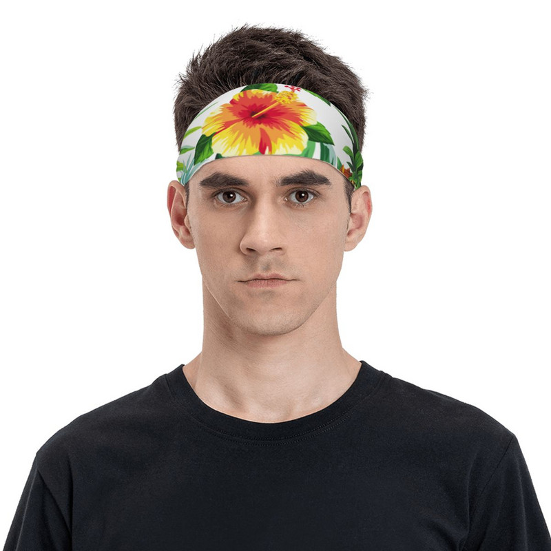 Vasaros atogrąžų palmių lapų prakaito juostos Prakaito juostos, neslystančios ananasų plaukų tvarsčiai Sporto salė Fitneso joga plaukams prakaito juosta