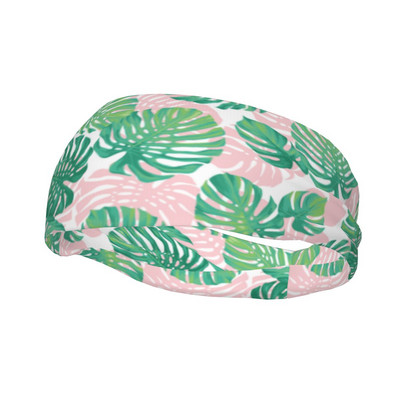 Vasaros atogrąžų palmių lapai, moteriški, vyriški, prakaitiniai galvos apdangalai, elastingi, fitneso, sportiniai plaukų dirželiai, prakaituoti