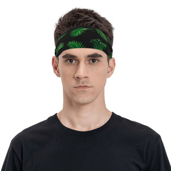 Καλοκαιρινό Τροπικό Φύλλα Φοίνικα Γυναικείες Άντρες Stretch Sweat Headband Tennis Gym Fitness Head Sweat Bandage Hair Sweat Bands