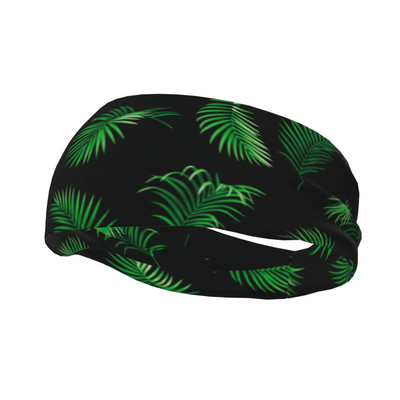 Καλοκαιρινό Τροπικό Φύλλα Φοίνικα Γυναικείες Άντρες Stretch Sweat Headband Tennis Gym Fitness Head Sweat Bandage Hair Sweat Bands