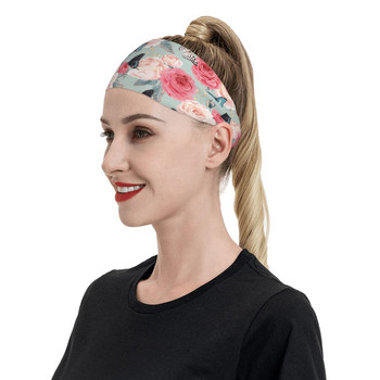 Πολύχρωμα λουλούδια και πεταλούδες Sweatband Elastic Sport Safety Sweat Headbands for Women Ανδρικό ιδρώτα κεφαλής Επίδεσμος μαλλιών