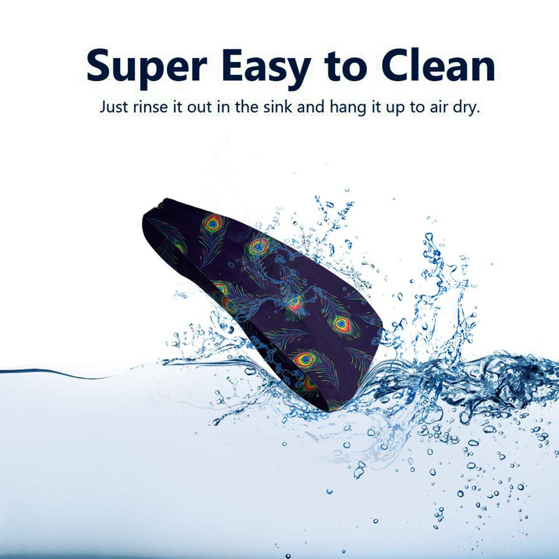 Μοτίβο φτερών Ασφαλείς κορδέλες για άνδρες Peacock Elastic Sweat Headbands Jogging Head Sweat Bandages Headwrap Sweat Wash Band