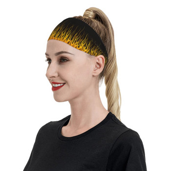Fire Design Headband Sweat Bandage Κορδέλα μαλλιών Fitness Sport Sweatband Sports Safety for Women