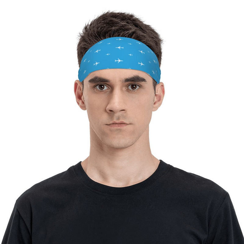 Αεροπλάνα κινουμένων σχεδίων Sweat Headband Head Sweat Bands Hair Band Cycling Yoga Sweatband Sports Safety for Men
