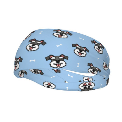 Miela šnaucerių šunų moterų prakaito juosta Galvos juostelė Stretch Jog Krepšinio bėgimo plaukų juosta Dovana gyvūnų šunų mylėtojų galvos apdangalai