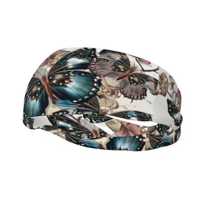Butterfly Art Athletic Sweatband for Unisex Chinoiserie Sweat Headbands Tennis Gym Fitness Head Sweat Bandages Hair Sweat Sweat Bands
