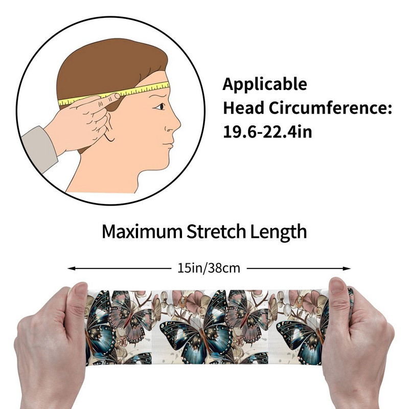 Butterfly Art Athletic Sweatband for Unisex Chinoiserie Sweat Headbands Tennis Gym Fitness Head Sweat Bandages Hair Sweat Sweat Bands