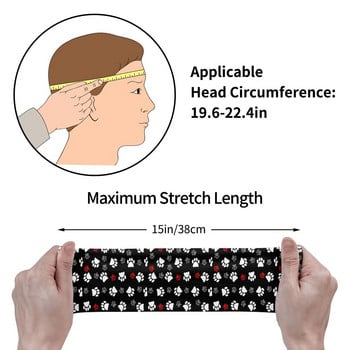 Cute Paw Athletic Sweatband για Γυναίκες Άντρες Γάτα Σκύλος Stretch Sweat Headbands Γυμναστήριο Fitness Hair Επίδεσμοι Headwear Hair Turban