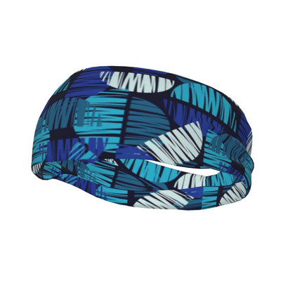 Geometrinis raštas Moterų vyrų prakaito juosta Sportinė galvos juosta elastingumas dviračių joga sportinė plaukų juosta Retro miesto prakaito tvarstis