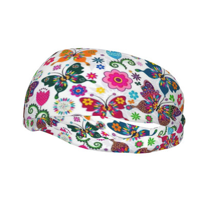 Γυναικεία μπάντα για τρέξιμο πεταλούδας για γυναίκες Άνδρες Stretch Sweat Headband Gym Fitness Yoga Hair Bandage Headwear Sweat Wash Bands