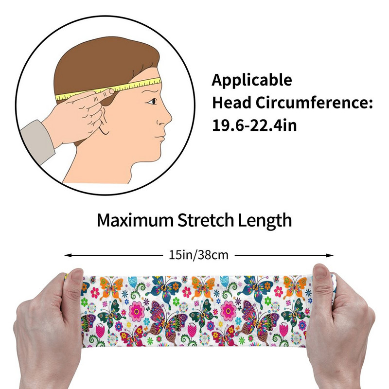 Γυναικεία μπάντα για τρέξιμο πεταλούδας για γυναίκες Άνδρες Stretch Sweat Headband Gym Fitness Yoga Hair Bandage Headwear Sweat Wash Bands