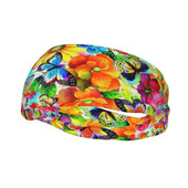 Pretty Butterfly sportinė galvos juosta galvos apdangalas su gėlėmis gėlėmis plaukams Treniruotės Tenisas Fitnesas Prakaito juosta Sportinė sauga moterims