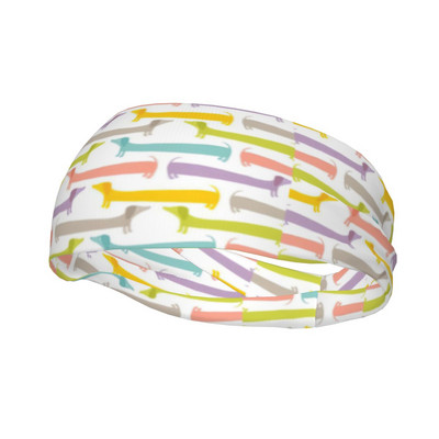 Dachshund Dog Sweatbands Μαλακό προπόνηση ιδρώτας κεφαλόδεσμος για γυναίκες Ανδρικά καλύμματα κεφαλής Εφίδρωση κεφαλής Επίδεσμος γυμναστικής γυμναστικής γιόγκα τουρμπάνι μαλλιών