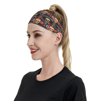 Day Of The Dead Sports Headband Sweat Bandage Sugar Skull Hair Band Fitness Sports Yoga Sweatband Sports Safety for Men