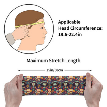 Day Of The Dead Sports Headband Sweat Bandage Sugar Skull Hair Band Fitness Sports Yoga Sweatband Sports Safety for Men