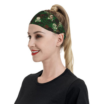 Καμουφλάζ Star Skull Print Μπάντα Αθλητισμού για εξωτερικούς χώρους Unisex Φαρδιά ιδρώτα Headbands Gym Fitness Yoga Hair Bandage Headwear Hairband