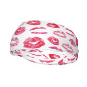 Raudonos lūpos Bučiniai Spaudiniai Roko prakaito juosta plati lauko sportinė prakaito juostelė Neslystanti plaukų tvarsčiai Bėgiojimas Joga Prakaito prausimosi juosta