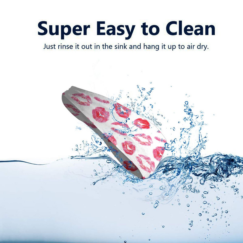 Raudonos lūpos Bučiniai Spaudiniai Roko prakaito juosta plati lauko sportinė prakaito juostelė Neslystanti plaukų tvarsčiai Bėgiojimas Joga Prakaito prausimosi juosta