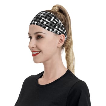 Έλεγχος σχεδίου ταρτάν Parttern Sweatband Elastic Sweat Headband Αντιολισθητικός επίδεσμος ιδρώτας κεφαλής Tennis Gym Fitness Sweat Wash Band