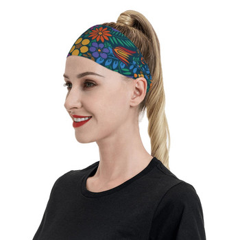 Άλλο ένα Floral Vintage Flower Headband λουλουδιών 80S Retro Hair Bands Yoga Sports Sweatband Sports Safety for Women Men