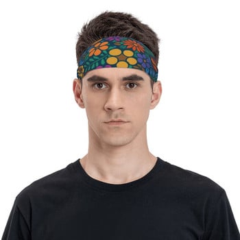 Άλλο ένα Floral Vintage Flower Headband λουλουδιών 80S Retro Hair Bands Yoga Sports Sweatband Sports Safety for Women Men