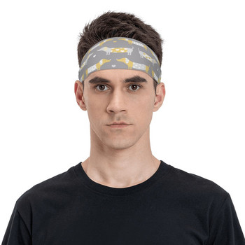 Dachshund Dog Grey Sweatband Stretch Outdoor Sport Sweat Headbands Γυναικείες άντρες Αντιολισθητικός ιδρώτας κεφαλής Επίδεσμος ιδρώτας