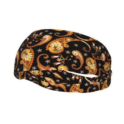 Paisley Sweatbands Разтегателни тренировъчни ленти за изпотяване за жени Мъже Headwrap Потни превръзки за глава Фитнес зала Фитнес Йога Тюрбан за коса