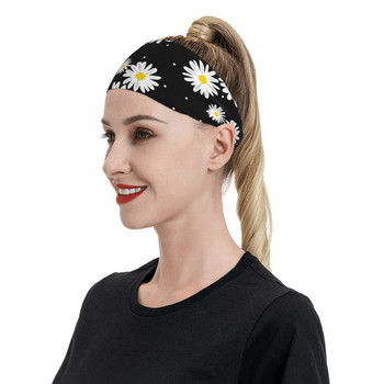 Μπάντα γυμναστικής Daisy Flower για Unisex Soft Sweat Headband Gym Fitness Head Sweat Bandages Headwear Hair Sweat Sweat Band