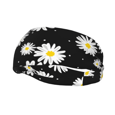 Μπάντα γυμναστικής Daisy Flower για Unisex Soft Sweat Headband Gym Fitness Head Sweat Bandages Headwear Hair Sweat Sweat Band