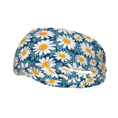 Daisy Flower Headband Headwear Ζάντα για τα μαλλιά Yoga Running Sweatband Αθλητική ασφάλεια για γυναίκες