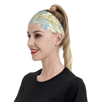 Vintage Blue Iris Sweatbands Wide Running Sweat Headband for Unisex Headwear Flower Head Sweat Bandages Ζώνες ιδρώτα για τα μαλλιά γιόγκα