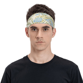 Vintage Blue Iris Sweatbands Wide Running Sweat Headband for Unisex Headwear Flower Head Sweat Bandages Ζώνες ιδρώτα για τα μαλλιά γιόγκα