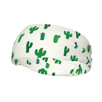 Cactus Sweatband Široke znojne trake za trčanje za žene, muškarce, slatke trake za znoj za glavu, teretana, fitnes, joga, traka za kosu