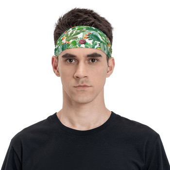 Cactus Athletic Sweatband για γυναίκες Ανδρικά Χαριτωμένα ελαστικά ιδρώτα Headband Tennis Gym Fitness Hair Bandants Αντιολισθητικές μπάντες ιδρώτα για τα μαλλιά