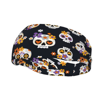 Mielos cukrinės kaukolės ir gėlės Sportinė galvos juosta plaukų juostelės Joga krepšinio bėgimo sportinė palaidinė Sportinė sauga moterims Vyrams