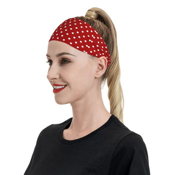 Polka Dot Sweatband Stretch Sport Safety Sweat Headbands for Women Headwrap Hair Bandages Gym Fitness Yoga Hair Sweat Sweat Band