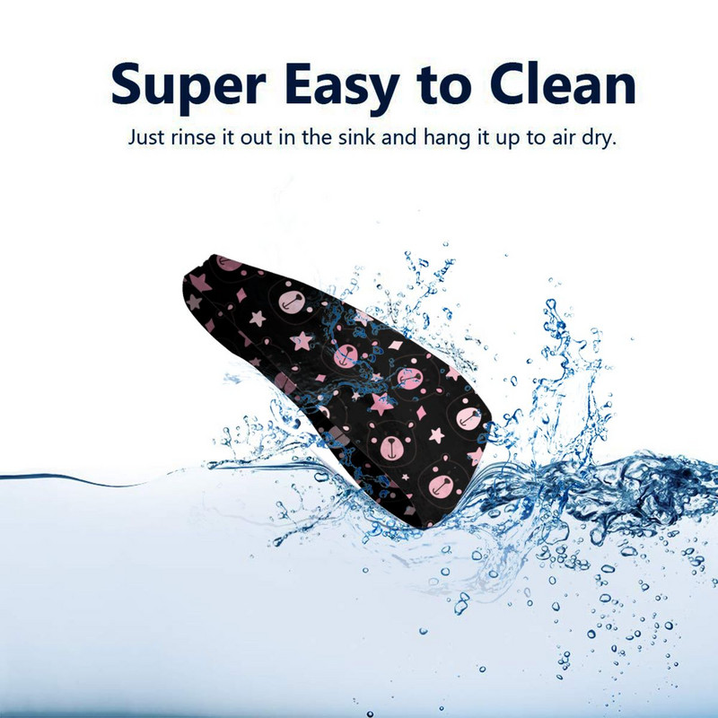 Miela animacinio filmo meškiuko gyvūnų treniruočių juostelė, skirta unisex plataus prakaito tvarsčiai Jogos tinklinio plaukų tvarsčiai galvos apvynioti plaukų turbaną