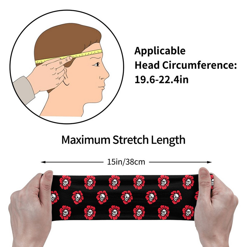 Cool Skull Running Sweatband for Unisex Polyester Sweat Headbands Yoga Volleyball Head Sweat Bandages Headwear Sweat Wash Band