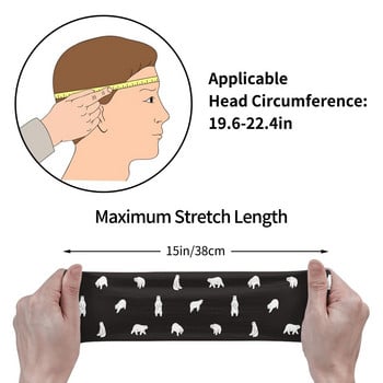 Cute Bear Animal Sweatband Stretch Bike Cycling Sweat Headbands for Unisex Headwrap Hair Bandages Jogging Yoga Sweat Wash Band