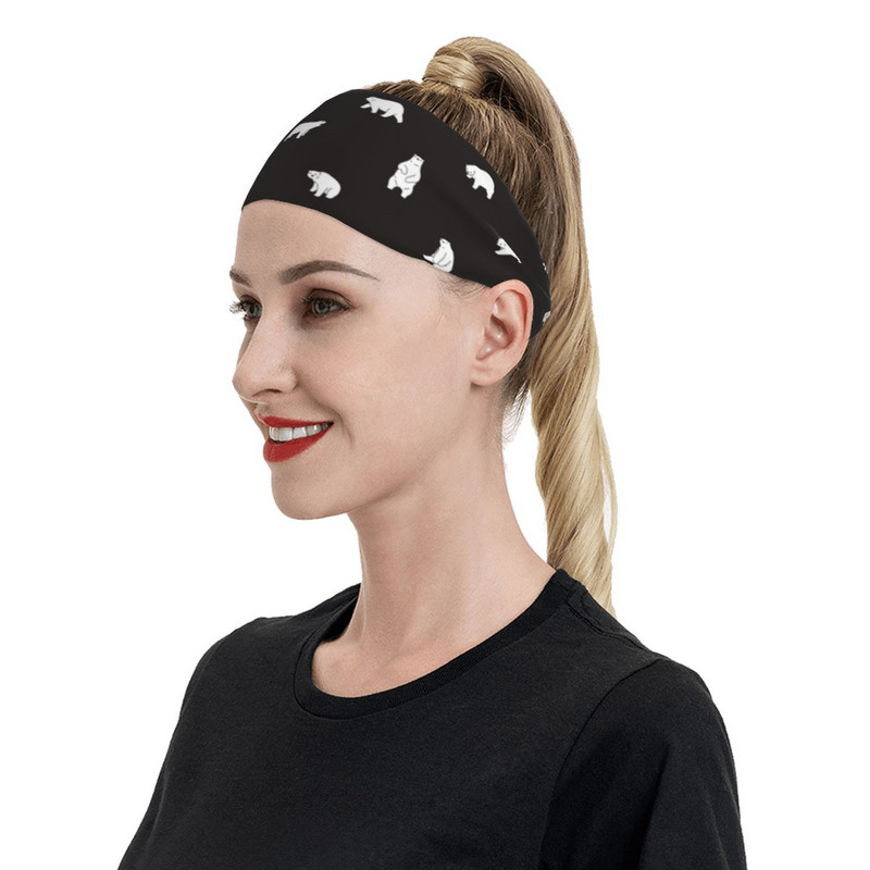 Cute Bear Animal Sweatband Stretch Bike Cycling Sweat Headbands for Unisex Headwrap Hair Bandages Jogging Yoga Sweat Wash Band