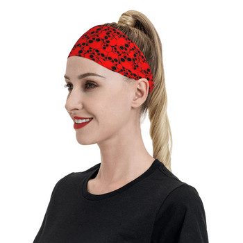 Cool Skull Sweatbands Stretch Bike Cycling Sweat Headband για γυναίκες Άνδρες Red Head Sweat Bandage Gym Fitness Yoga Hair Sweat Band