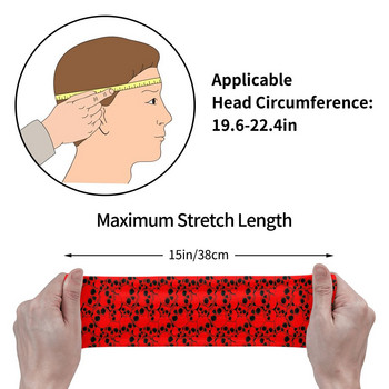 Cool Skull Sweatbands Stretch Bike Cycling Sweat Headband για γυναίκες Άνδρες Red Head Sweat Bandage Gym Fitness Yoga Hair Sweat Band