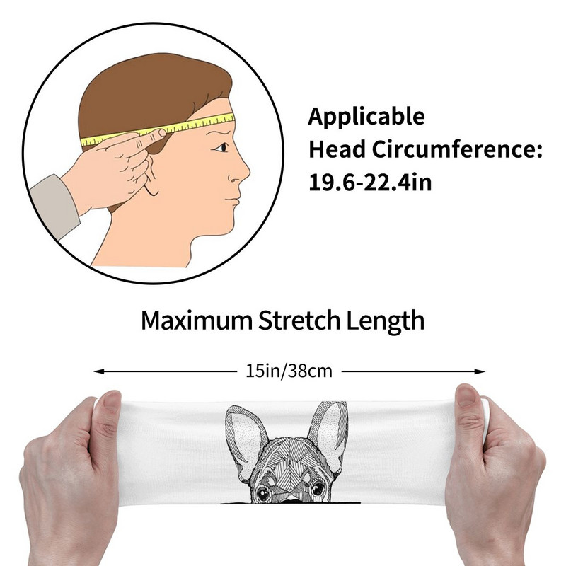 Γαλλικό μπουλντόγκ για κουτάβια ιδρώτα ιδρώτα για προπόνηση για Unisex Επιδέσμους ιδρώτα κεφαλής σκύλου Ζώνες ιδρώτα για μαλλιά γιόγκα