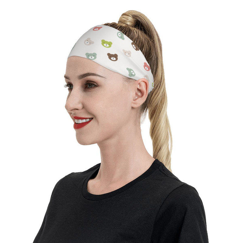 Aranyos rajzfilm medve fejpánt, fejpánt, izzadság hajpántok, kerékpár kerékpározás, futás, izzadságszalag, sportbiztonság nőknek, férfiak