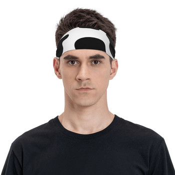 Μπάντες προπόνησης Cow Print για Unisex Μαύρες ελαστικές ιδρώτα Headbands Gym Fitness Head Sweat Bandage Headwrap Sweat Wash Bands